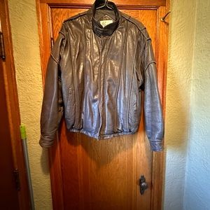 Vintage men’s quality, brown leather jacket purchased in the mid-80s